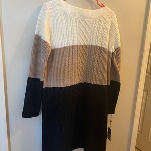 Large Color block Sweater Dress